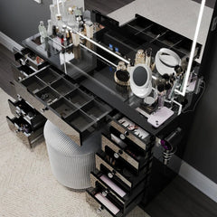 Lahoren Premium Vanity Table With Bluetooth Speakers And 11 Spacious Drawers