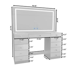 Lahoren Premium Vanity Table With Bluetooth Speakers And 11 Spacious Drawers