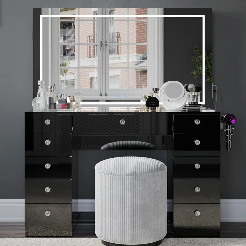Lahoren Premium Vanity Table With Bluetooth Speakers And 11 Spacious Drawers