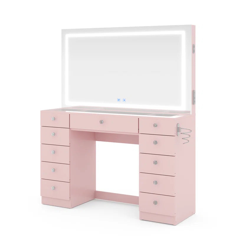 Lahoren Premium Vanity Table With Bluetooth Speakers And 11 Spacious Drawers