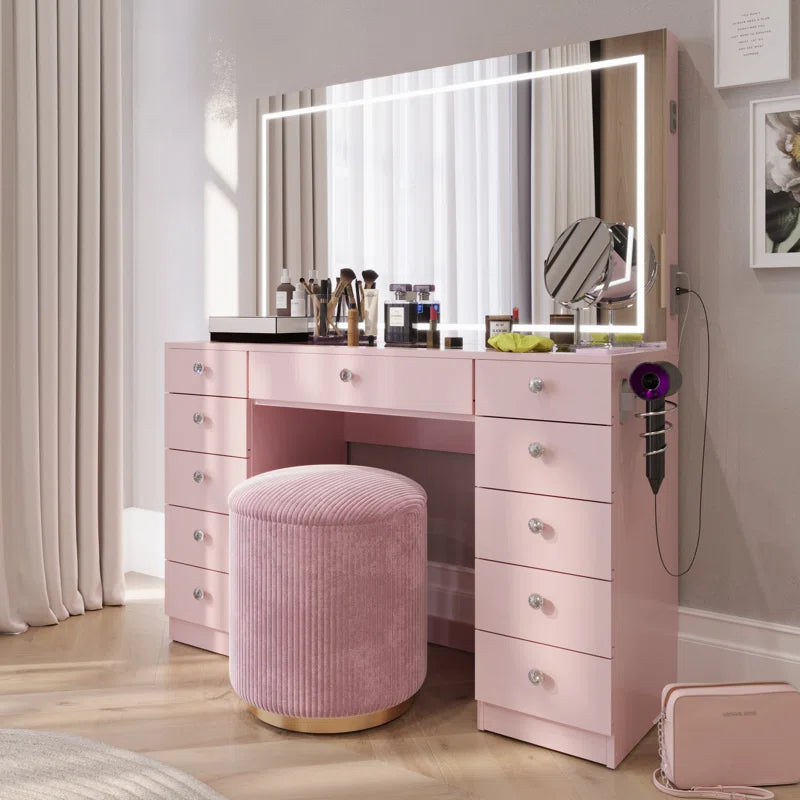 Lahoren Premium Vanity Table With Bluetooth Speakers And 11 Spacious Drawers