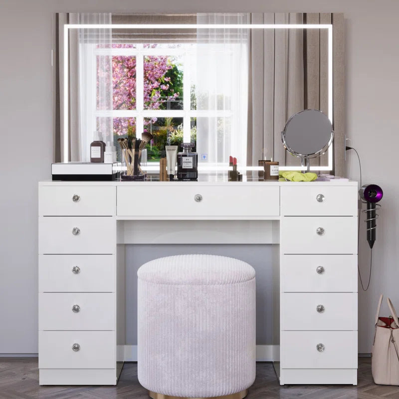 Lahoren Premium Vanity Table With Bluetooth Speakers And 11 Spacious Drawers