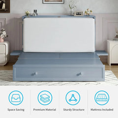 Shivank Murphy Storage Bed with Mattress - Wooden bazar