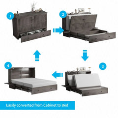Shivank Murphy Storage Bed with Mattress - Wooden bazar