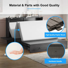 Shivank Murphy Storage Bed with Mattress - Wooden bazar