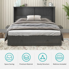 Shivank Murphy Storage Bed with Mattress - Wooden bazar