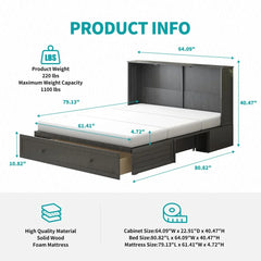 Shivank Murphy Storage Bed with Mattress - Wooden bazar