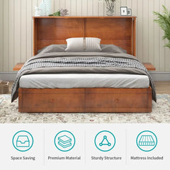 Shivank Murphy Storage Bed with Mattress - Wooden bazar