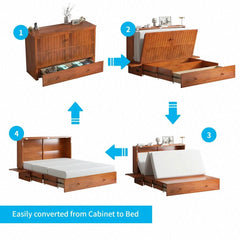 Shivank Murphy Storage Bed with Mattress - Wooden bazar