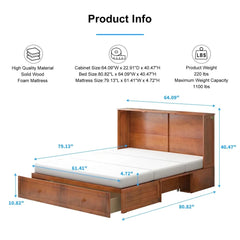 Shivank Murphy Storage Bed with Mattress - Wooden bazar
