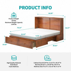 Shivank Murphy Storage Bed with Mattress - Wooden bazar