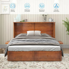 Shivank Murphy Storage Bed with Mattress - Wooden bazar