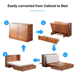 Shivank Murphy Storage Bed with Mattress - Wooden bazar