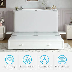 Shivank Murphy Storage Bed with Mattress - Wooden bazar