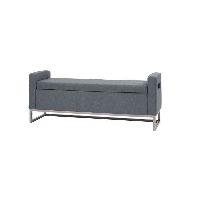 Shakalunar Minimalist 59'' Wide Upholstered Flip Top Storage Bench