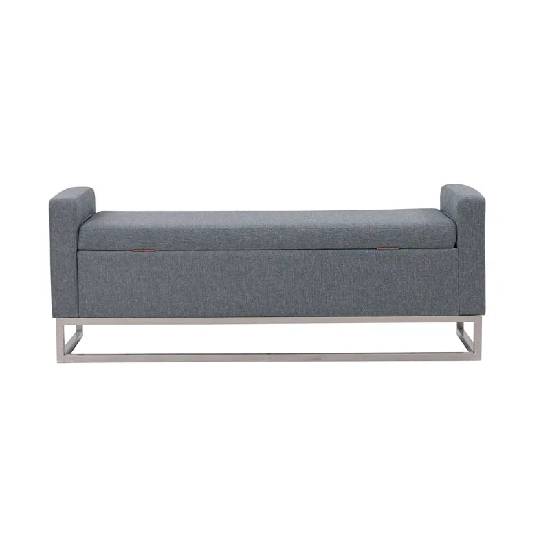 Shakalunar Minimalist 59'' Wide Upholstered Flip Top Storage Bench