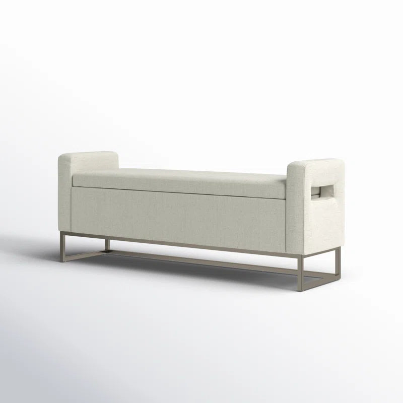 Shakalunar Minimalist 59'' Wide Upholstered Flip Top Storage Bench