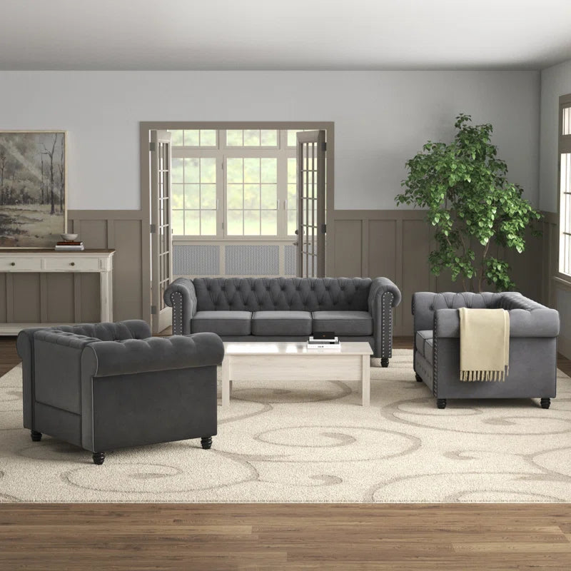 Anavia 3 - Piece Living Room Luxury Sofa Set