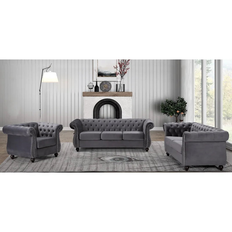 Anguloz 3 - Piece Velvet Living Room Set Luxury Sofa Set