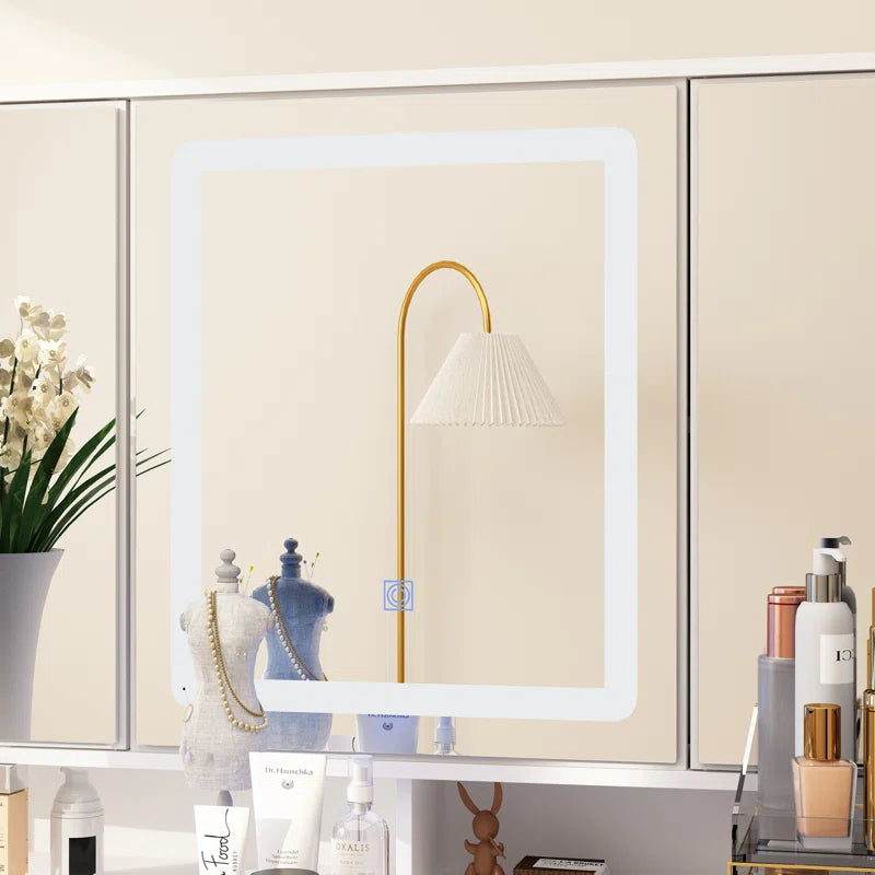 Onkar 9-Drawer Vanity With 3-Mirror - Wooden bazar