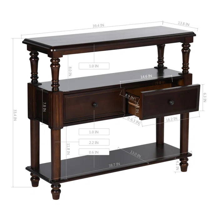 Anijia 39.4" Console Table  - Wooden Bazar