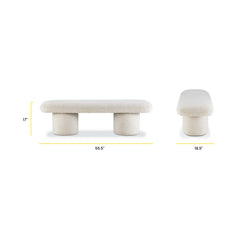 Shravakon Boucle Bench - Wooden Bazar