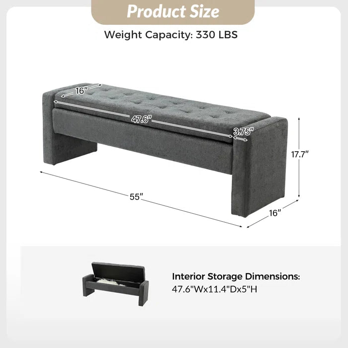 Capsicum Modern Tufted Upholstered Storage Bench