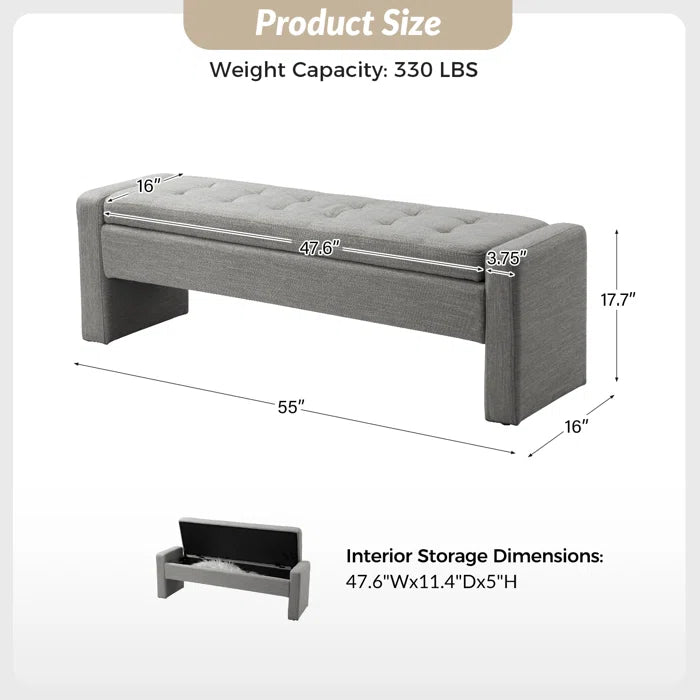 Kapgemini Modern Tufted Upholstered Storage Bench