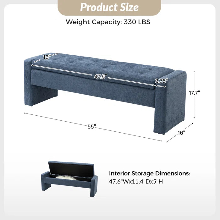 Capsicum Modern Tufted Upholstered Storage Bench