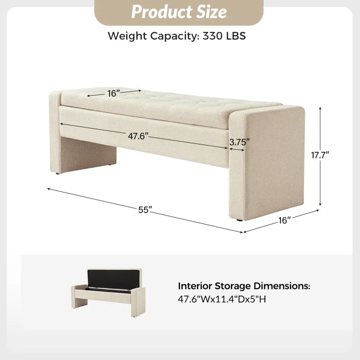 Capsicum Modern Tufted Upholstered Storage Bench
