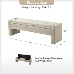 Kapgemini Modern Tufted Upholstered Storage Bench
