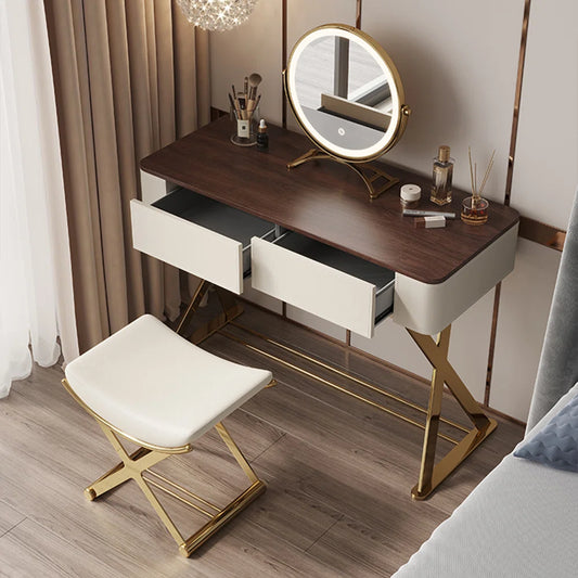 Arantser Vanity dressing table with lighted mirror and stool