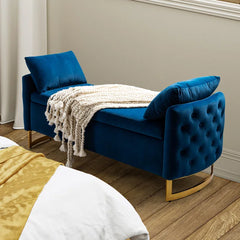 Hekil Upholstered Flip Top Storage Bench with Two Pillows - Wooden bazar