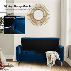 Hekil Upholstered Flip Top Storage Bench with Two Pillows - Wooden bazar