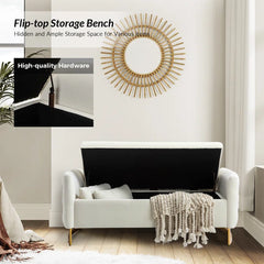 Hekil Upholstered Flip Top Storage Bench with Two Pillows - Wooden bazar