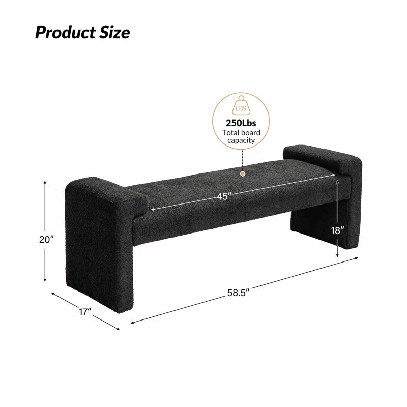 Dalspired Modern Upholstered Bench - Wooden Bazar