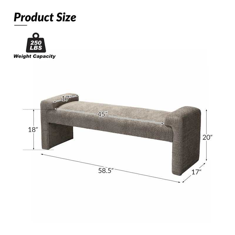 Dalspired Modern Upholstered Bench - Wooden Bazar