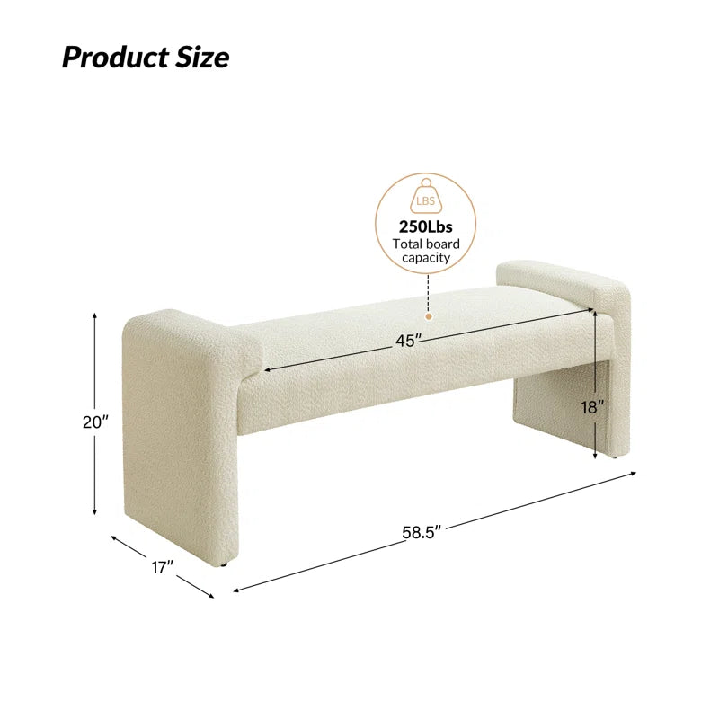 Dalspired Modern Upholstered Bench - Wooden Bazar