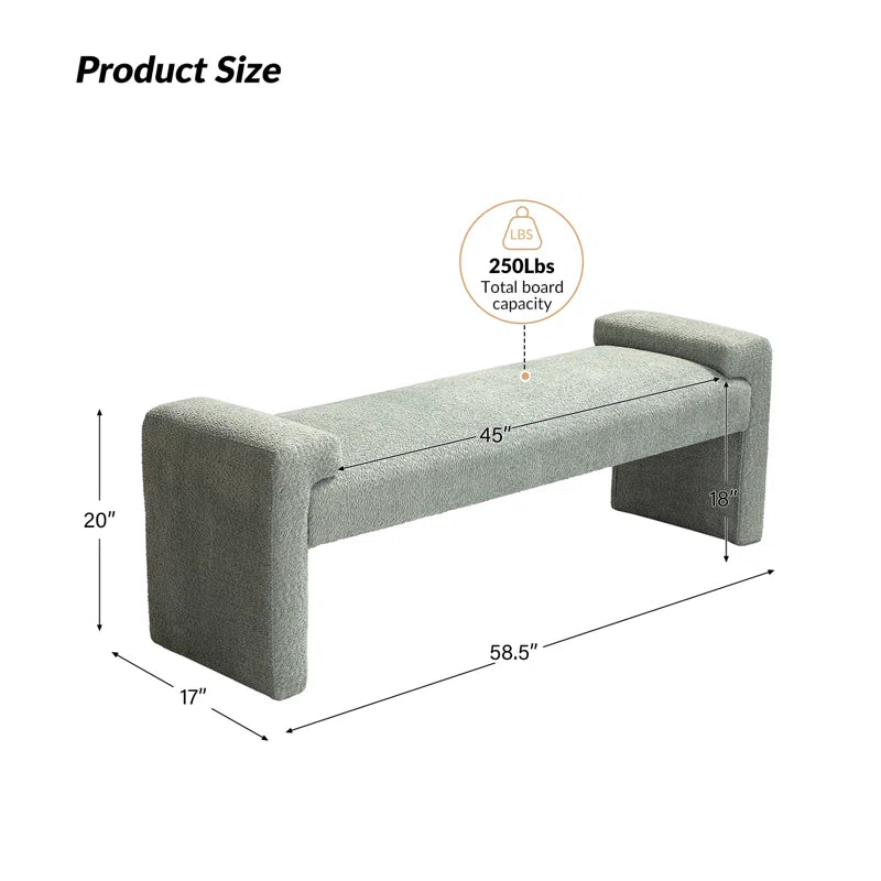 Dalspired Modern Upholstered Bench - Wooden Bazar