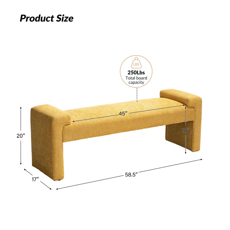 Dalspired Modern Upholstered Bench - Wooden Bazar