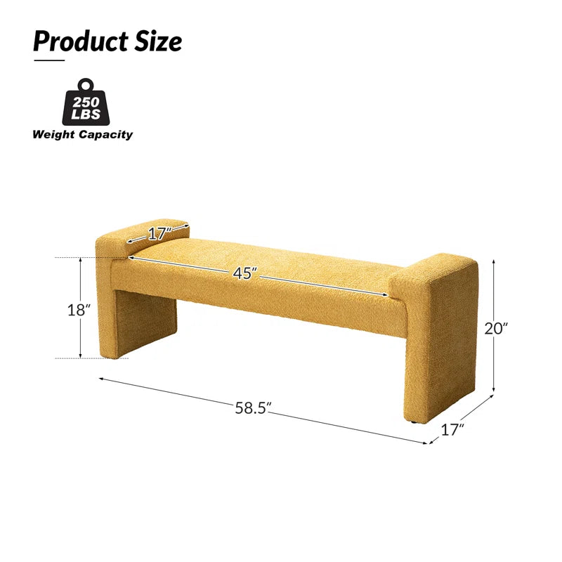 Dalspired Modern Upholstered Bench - Wooden Bazar