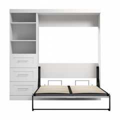 Murphy Bed with Shelving and Drawers - Wooden Bazar