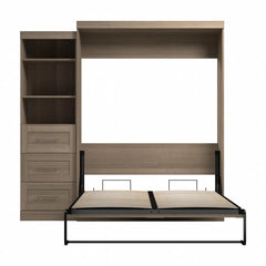 Murphy Bed with Shelving and Drawers - Wooden Bazar