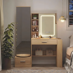 Caltar Wooden Vanity Dressing Table - Wooden Bazar