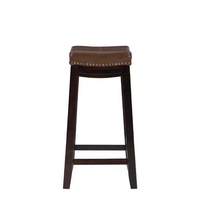 Arlycey Swivel Counter & Bar Solid Wood Backless Stool with Upholstered Seat (Set of 2 )