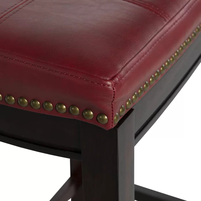 Arlycey Swivel Counter & Bar Solid Wood Backless Stool with Upholstered Seat (Set of 2 )