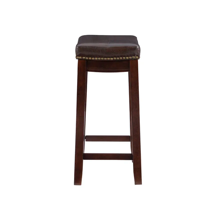 Arlycey Swivel Counter & Bar Solid Wood Backless Stool with Upholstered Seat (Set of 2 )