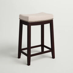 Arlycey Swivel Counter & Bar Solid Wood Backless Stool with Upholstered Seat (Set of 2 )