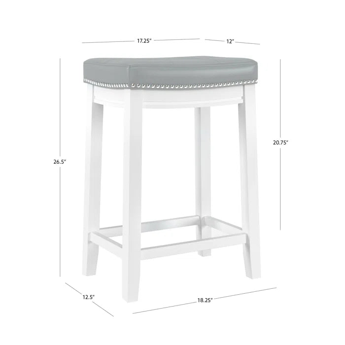 Arlycey Swivel Counter & Bar Solid Wood Backless Stool with Upholstered Seat (Set of 2 )