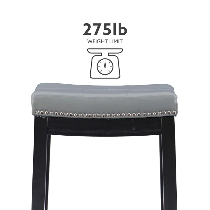 Arlycey Swivel Counter & Bar Solid Wood Backless Stool with Upholstered Seat (Set of 2 )
